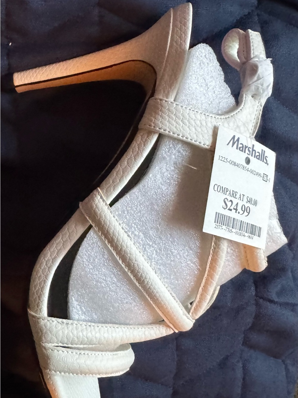 XOXO White Strappy T‑Bar Heel Sandal